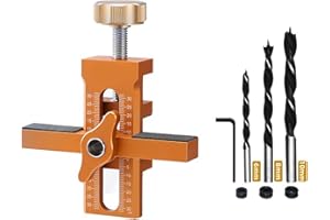 Puupaa Plantilla de instalación de puerta de gabinete, guía de taladro de aleación de aluminio, juego de herramientas de carpintería, plantilla de montaje de bisagra ajustable para carpintería (B)