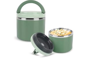 AEUZWR Termo para Comida,1LTermo Comida Caliente,ecipiente Térmico de Acero Inoxidable,ecipiente Térmico de Acero Inoxidable,Fiambrera Térmica,para Adultos y Niños para Escuela, Oficina, Viajes