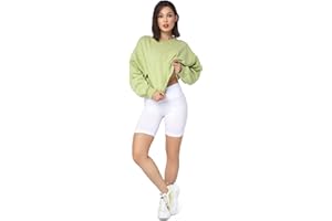 SOFTSAIL Leggings Femmes Short De Cycliste Pantalon Yoga Sport Extensible pour Dames Coton Taille Haute Contrôle du Ventre Et Amincissant Respirant