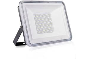 NIKEEYEN 100W Proyector LED exterior IP67 Impermeable Foco LED exterior 10000 lumen Luz calida Iluminación Led Floodlight para Jardín, Garaje, Balcón, Césped, Terraza, Porche Foco exterior