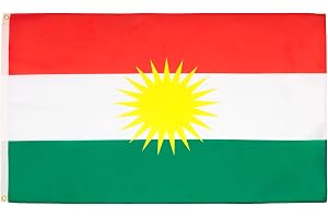 AZ FLAG Flagga Kurdistan 150x90 cm Banér Kurdisk 100D Polyester 2 Öljetter | Inom- och utomhusbruk dekorativ flagga dubbelsydda sömmar och förstärkta kanter med metallöljetter