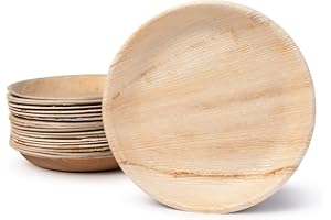 BIOZOYG Palmware DTW05379 jednorazowe talerze z liści palmowych, 25 sztuk, okrągłe, Ø 25 cm, kompostowalne