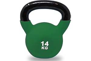 POWRX Kettlebell ghisa 2-26 kg - Ideale per Esercizi di »Functional Fitness« - Rivestimento in Neoprene & Presa Antiscivolo - Peso e Colore a Scelta + PDF Workout