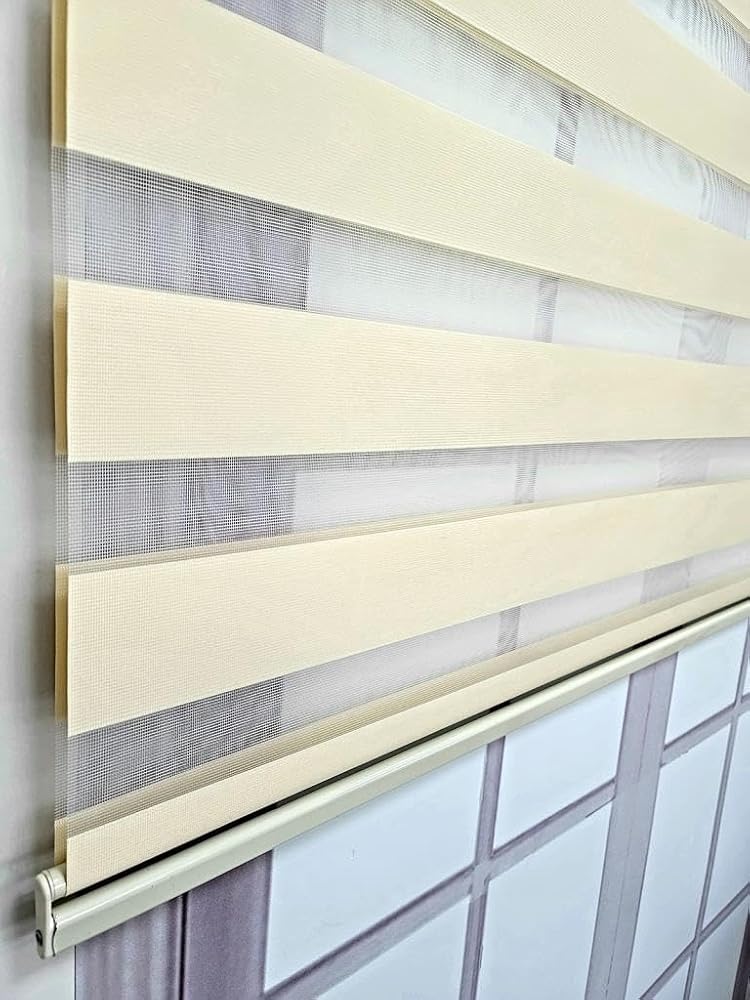 BBB Düz Renk Stor Zebra Perde Sert Plastik Kasalı 160x200 Krem