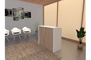 OFICIT MOBILIARIO DE OFICINA OFICIT Mostrador Laminado de Recepción de 120x105x50cms. Fabricado en España. (Color Roble)