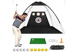 Golf Practice Net, JARAGAR 10 X 7 Ft Golf Chipping Net with Hitting Mat and Carry Bag for Backyard Driving, Golf Nets for Garden Indoor Outdoor Training Equipment