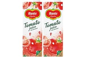 Del Monte Tomato Juice 1L x 2 – 100% Tomato Juice from Concentrate – Rich in Vitamin C – Refreshing & Flavourful Drink with Welari Thank You Card | (2 Pack)