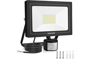 MEIKEE Security Lights with Motion Sensor, 60W PIR Light, 5200 Lumen Super Bright LED Sensor Flood Lights Outdoor Daylight White, IP66 Waterproof Perfect for Garage, Garden and Forecourt