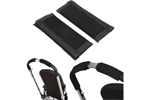 ZUWIJEQ 2 Stück Baby Kinderwagen Griff Abdeckung Schwarz, Kinderwagen-Armlehnengriff-Abdeckung Universal, Baby Kinderwagen Bar Schutzhülle Handschuhe, Kid Kinderwagen Griff Bar Stoßstange Abdeckung
