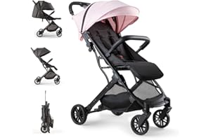 Silla de Paseo Interbaby | Carrito Bebe desde Nacimiento hasta 48 meses o 22 kg | Botón Plegado rápido, Amortiguadores, Capota XXL Intercambiable, Cochecito bebe Minimum Plus Space Rosa