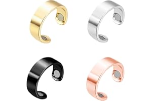 DMNQ Bague Magnétique Lymphatic Drainage Therapeutic Magnetic Ring Lymphatic Drainage Anneau Magnetique Minceur Bague Drainage Lymphatique 4 Pièces Bague Détox Lymphatique Pour Homme et Femme
