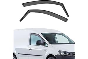 GEARCELL Deflectores de viento negros, protectores de lluvia compatibles con Volkswagen CADDY MK3 MK4 2004-2020, visera lateral inastillable en canal