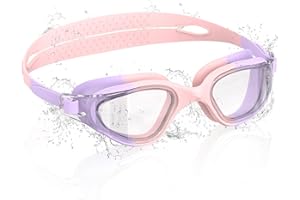 Ambienden Gafas Natación para Niños, HD 180° Gran Angular de Visión Gafas de Natación para 3-14 Años, Antivaho, Protección UV, Ajuste Rápido, Sello de Silicona para No Fugas, Gafas Piscina Unisex