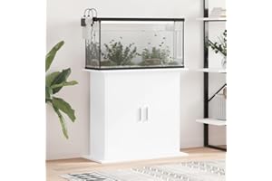 CIADAZ Aquariumständer Hochglanz-Weiß 81x36x73 cm Holzwerkstoff, Aquarium Unterschrank, Aquarium Schrank, Aquariumschrank, Aquarium Tisch, Aquarium Stands 833601