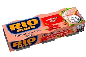 SERENDIB Rio Mare Tuna Fish in Olive Oil with Italian Chilli | Con Peperoncino Italiano | Pack of 3 | No.1 in Italy | 3 x 80g | Italy's Favorite Tuna With a Spicy Twist