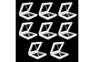 Eterspr 8 Pezzi Vetrina Galleggiante 3D, Organizzatore di Gioielli Galleggiante per Espositore, con Supporto Inferiore, per Espositore di Gioielli (Bianco)