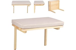 HUOLE Mur d'escalade pour Chat avec 2 marches I Hamac pour Chats 3 pièces I Set Arbre à Chat Mural I pour Chats I Chaise Longue Murale 40 * 30 * 25cm- Gris