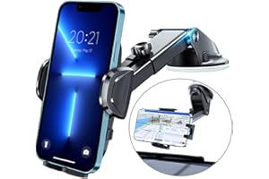 Hocerlu Car Phone Holder - Super Strong Sticky Suction, Silicone Shockproof, 360° Flexible View Adjustable - Universal Dashboard Windscreen Car Holder