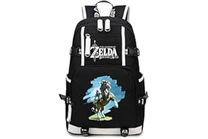 WANHONGYUE The Legend of Zelda Game Backpack Student Schoolbag Laptop Book Bag Casual Dayback Black-9