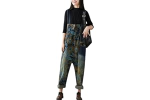 Youlee Donna Pantaloni Larghi Denim Salopette Tutine Pantaloni
