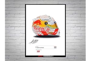 LJW Max Verstappen - Red Bull Racing F1 Formula 1 2021 - Poster signé avec casque - A4