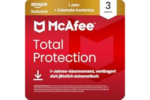 McAfee Total Protection 2026 (3 Geräte), 15 Monate Amazon Exklusiv | Virenschutz, VPN, Betrugsschutz, Sicherheitssoftware, Identitätsüberwachung | Abonnement mit automatischer Verlängerung | Download