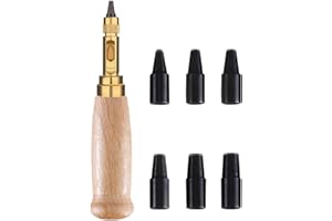 STREEHERJJKEA1 6-Teiliger Automatischer Lochstanzer,Lederstanze mit 6 Pcs Loch Durchmesser 1-4mm,Schraubenstanzer,6 in 1 Automatische Lochstanzer,Lochstanzer,lochstanzer papier,lochzange papier,loch stanzer