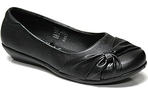 QWICK-FIT Us Brass Dolly Girls Bow Details Slip On School Mary Jane Shoes Black