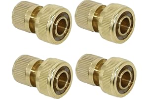 Hydrogarden Raccord d'Arrosage 19 mm (3/4") en Laiton, Rapide Raccord Connecteurs pour Tuyau d’arrosage dans Le Jardin(4PACK)