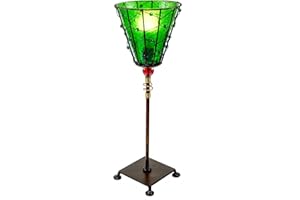 Guru-Shop lampa stołowa Kokopelli, zielona, włókno szklane, kolor: zielony, 44 x 15 x 15 cm, z żywicy, włókno szklane, lampy stojące
