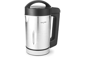 Salter EK5118V2 Digital Soup Maker - 1.6L, Blend Chunky & Smooth Soup, Great For Batch Cooking, 5 Settings (Smooth, Chunky, Drinks, Keep Warm, Blend/Clean), Overspill Sensor, Stainless Steel, 900W