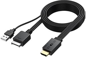 AUTOUTLET Adaptador PS1/PS2 a HDMI, enchufe y reproducción, compatible con conversión 4:3/16:9, convertidor HDMI 1080P para PS1/PS2 con diseño de cable de 200 cm, cable PS1 PS2 HDMI para monitor HDTV