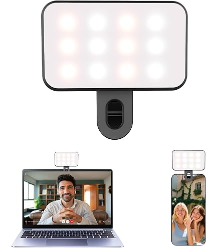 Selfie Ring Light, XINBAOHONG Rechargeable Portable Clip-on Selfie Fill Light with 36 LED for Smart Phone Photography, Camera Video, Girl Makes up (White-B, 36LED