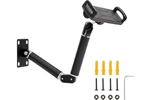 Bofanze Tablet Wall Mount 360 Rotatable Table Wall Holder Aluminium tablet Wall Mount Extendable tablet Wall Holder Foldable with Split Base Compatible with ipad, Kindle, iphone All 4-13inch Devices