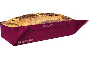 ‎COOX coox WUNDERFORM Basic M in Dunkelrot, die erste faltbare Kastenform, platzsparende Backform aus Silikon BPA-frei