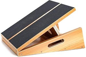 STRONGTEK Professional Wooden Slant Board, Adjustable Incline Board and Calf Stretcher, Stretch Board - Extra Side-Handle Design for Portability - 16" X 12.5", 5 Positions