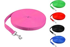 LSTPETBB Training Lead For Dogs, 5/10/30/50M Long Leads For Dog Training Leads, Strong Nylon Extra Long Line Training Dog Lead For Dog Tracking Training Obedience Recall Long Training Lead (Pink, 10m/32.8ft)