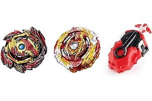 Netoke Gyros Spinning Top Set, 4D Metal Fusion Battle Spinning Top, with Battling B-184 Launcher LR Gift Set, Models: B-145+B-172