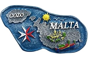 MOIILVCLA Gozo Malta Mapa Styl Lodówka Magnes Podróżna Pamiątka 3D Lodówka Dekoracja Magnetyczna Naklejka Ręcznie Malowana Kolekcja Rzemiosła