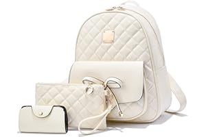 EVEOUT Borse a zainetto da donna in Pelle PU Zainetto Casual per il Lavoro Scolastico Itinerante Borsa a Tracolla Zaino Set