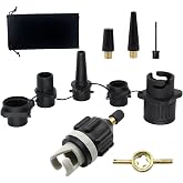 JINGTOPS Paddle Surf Mattress Inflator Adapter,8 Adapter Compressor Valve Set,Accessories Paddle Surf Kayak Inflatable Boat I