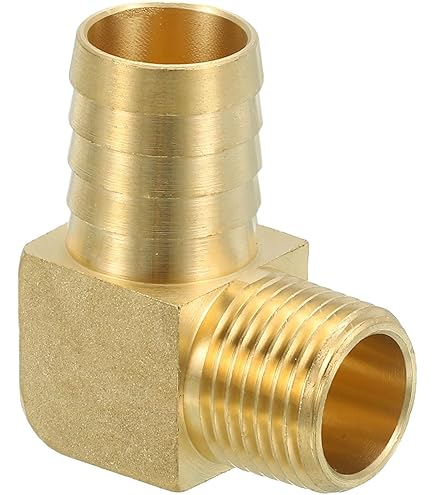 thumbnail image 2 of 5PCS 1/4" Hose Barb 90° Elbow Brass Fitting Right Angle For Water/Fuel/Air 2 of 14