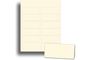 DESKTOP PUBLISHING SUPPLIES 65lb Natural Cream Matte Printable Place Cards for Table Setting - 25 Sheets / 150 Tent Cards - 6 per page 1 7/16" x 3 3/4" Printable Name Card Paper for Inkjet/Laser Printers