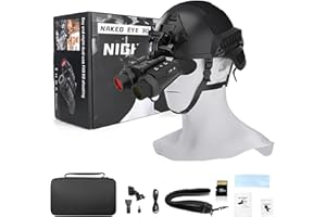 SUZLAZYR NV8300 4K Visori notturni con effetto visione 3D, Binocolo ricaricabile per la visione notturna Tattico militare, Zoom digitale 8X, Infrarossi a 7 livelli, Visione notturna montata sul casco