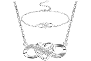 LYL.Adorer Schmuckset Silber 925 Damen,Halskette Armband Ohrringe Unendlichkeit,Geschenk für Sie