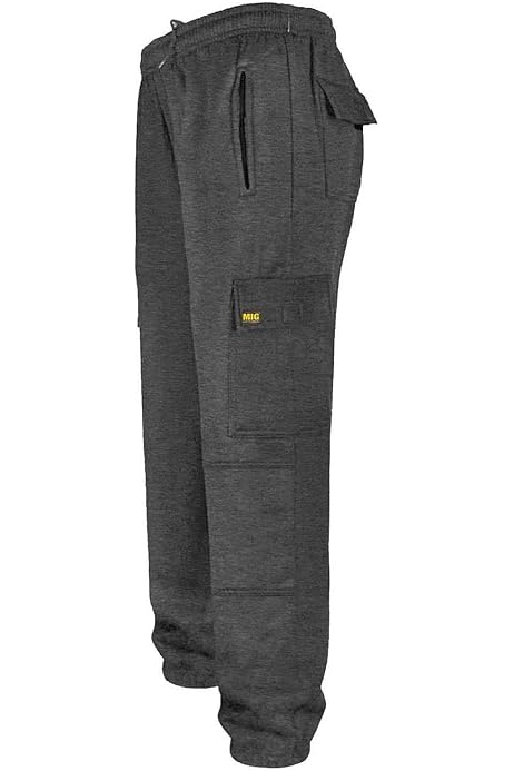 SITE KING Mens Cargo Combat Work Tracksuit Jogging Bottoms with Knee Pad  Pockets Size S to 5XL Fleece Pants (Small - 30/32 Waist, Charcoal) :  Amazon.co.uk: Fashion