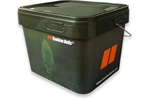 Tandem Baits Fishing bucket for transporting bait and carp | Feeding bucket Fishing bait bucket Practical fishing accessories | Multifunctional boilies transport box & camping bucket with lid 10/17 L