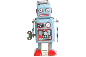 HLLR Toys Vintage Meccanico Clockwork Wind Up Walking Robot Giocattolo di Latta Collezione di Regali per Bambini