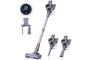 Lubluelu Bezprzewodowy odkurzacz 25 000 pa, 50 min, 255 W, 25,9 V, 1,5 l z ekranem dotykowym 10 cm, specjalny do sierści zwierząt domowych, cichy odkurzacz 62 dB