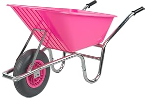 KCT 110L Pink Garden Builders Heavy Duty Wheelbarrow with Reinforced Tyre
